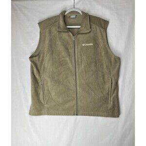 Columbia Cathedral Peak Fleece Vest Mens XL Olive Green/Khaki Full Zip Pockets
